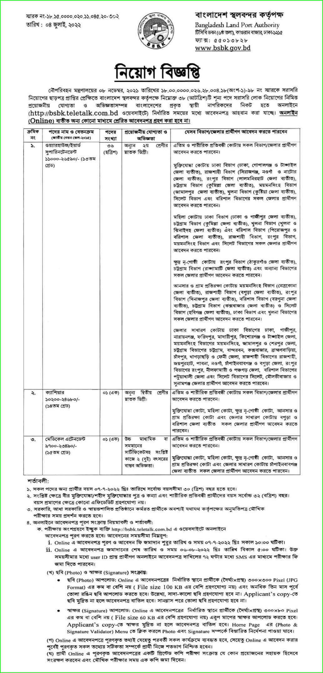 BLPA Job Circular 2022 - blri.teletalk.com.bd Apply ১